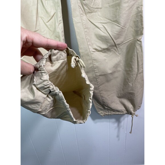 Abercrombie & Fitch Pants Womens Medium Baggy Beige Pants Ankle Ties Y2K - Picture 5 of 12